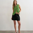 Topshop linen A line short in black