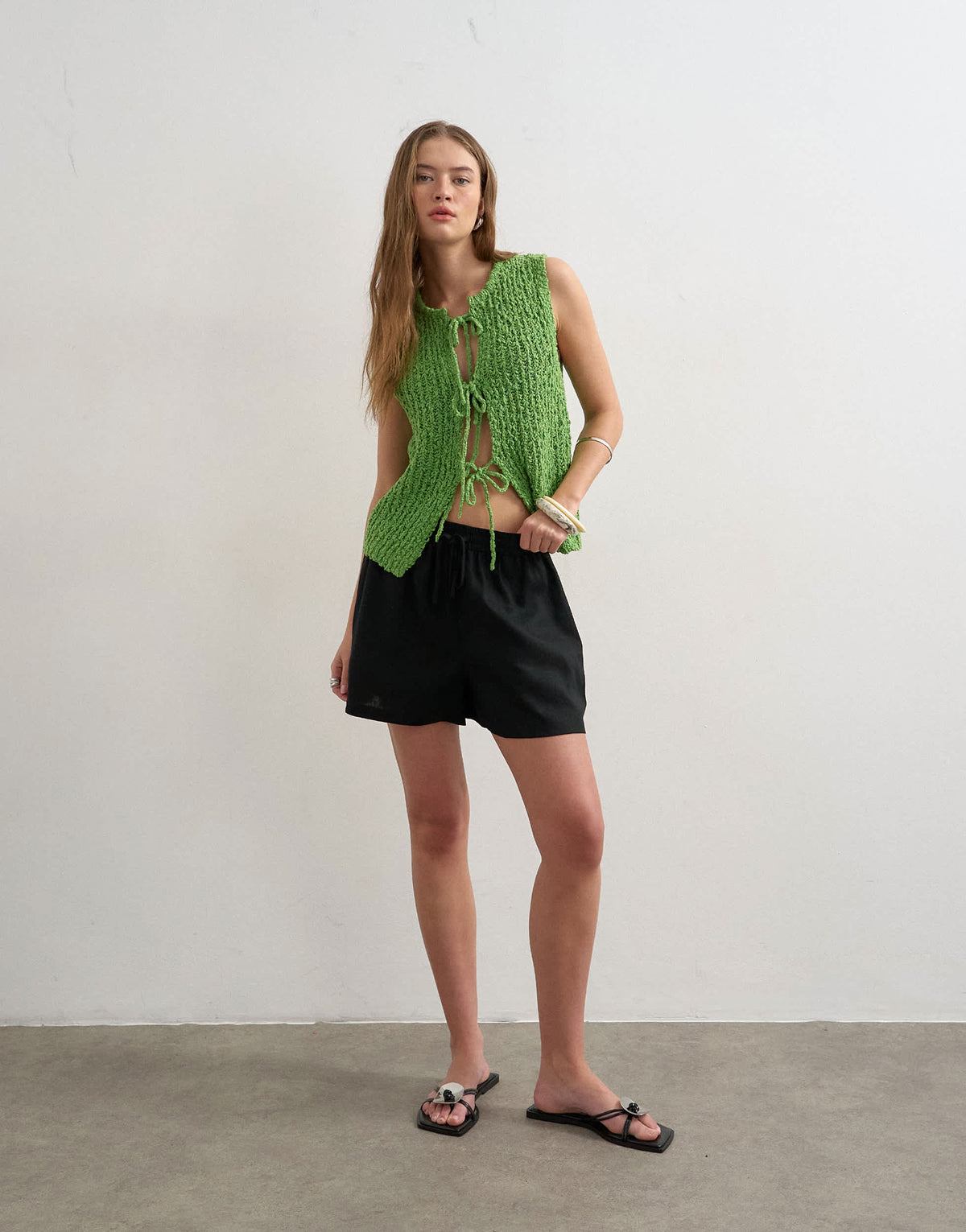 Topshop linen A line short in black
