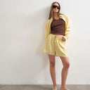 Topshop linen A line short in yellow