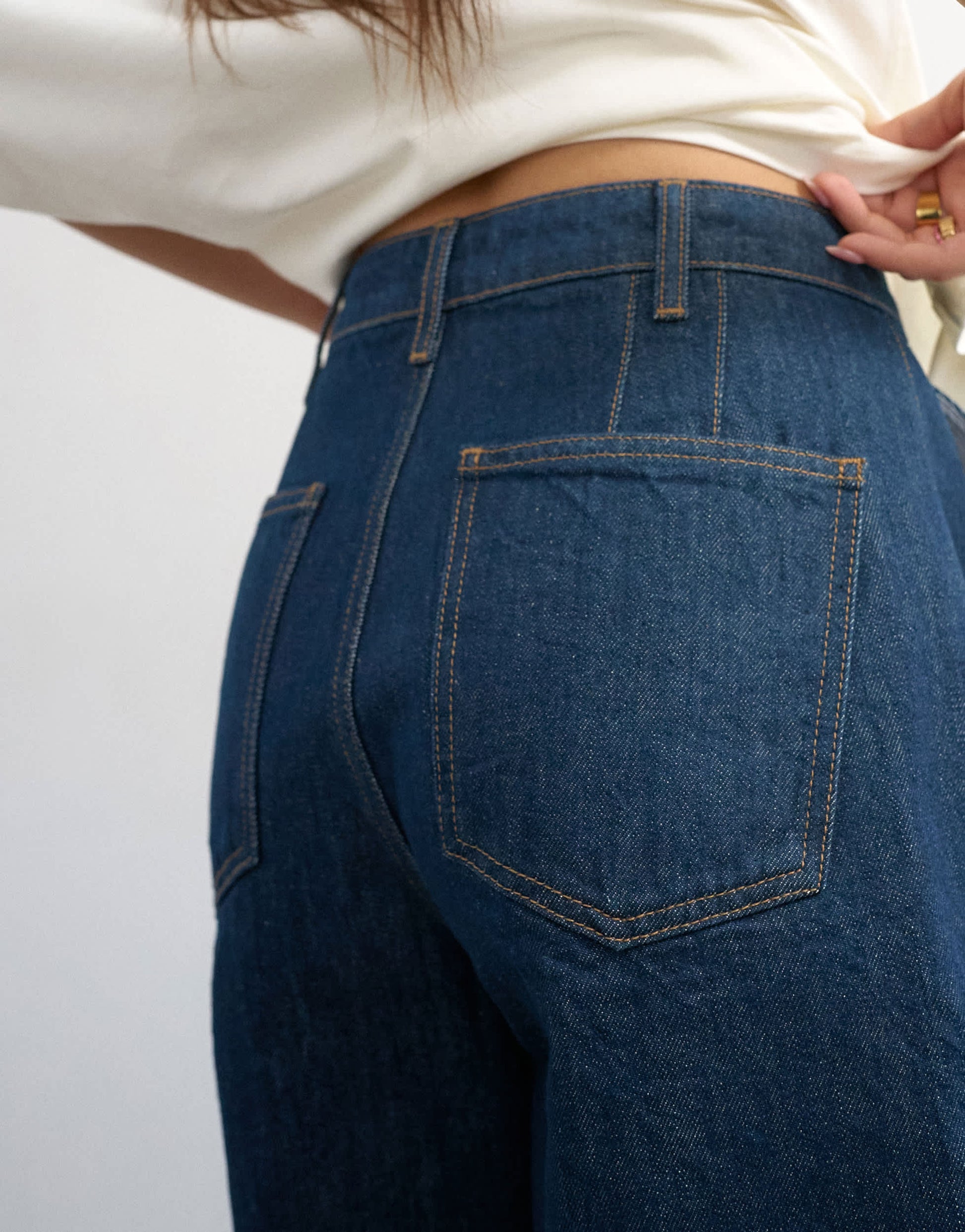 Topshop denim pleated longline short in indigo rinse