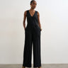 Topshop tailored linen jumpsut in black