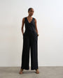 Topshop tailored linen jumpsut in black