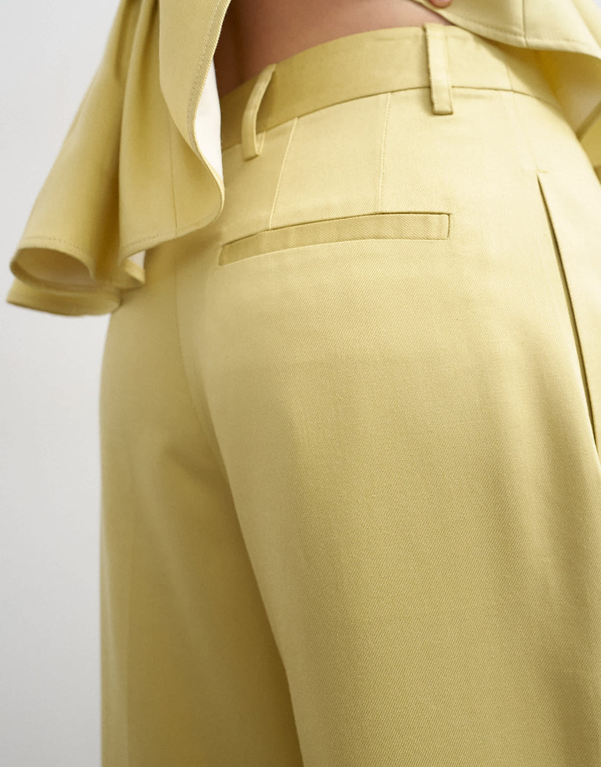 Topshop co ord wedding guest occasion pleated slouchy leg trouser in buttermilk