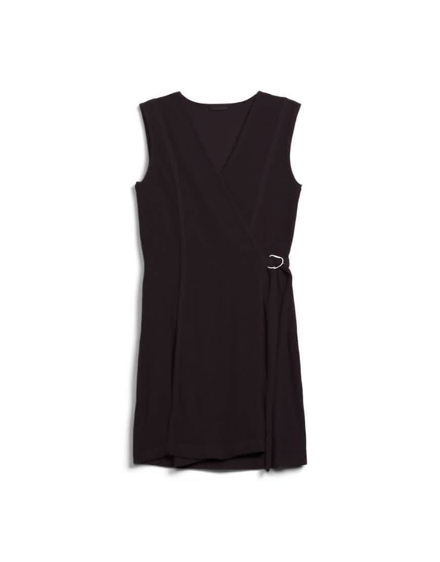 Topshop denim wrap mini dress in chocolate