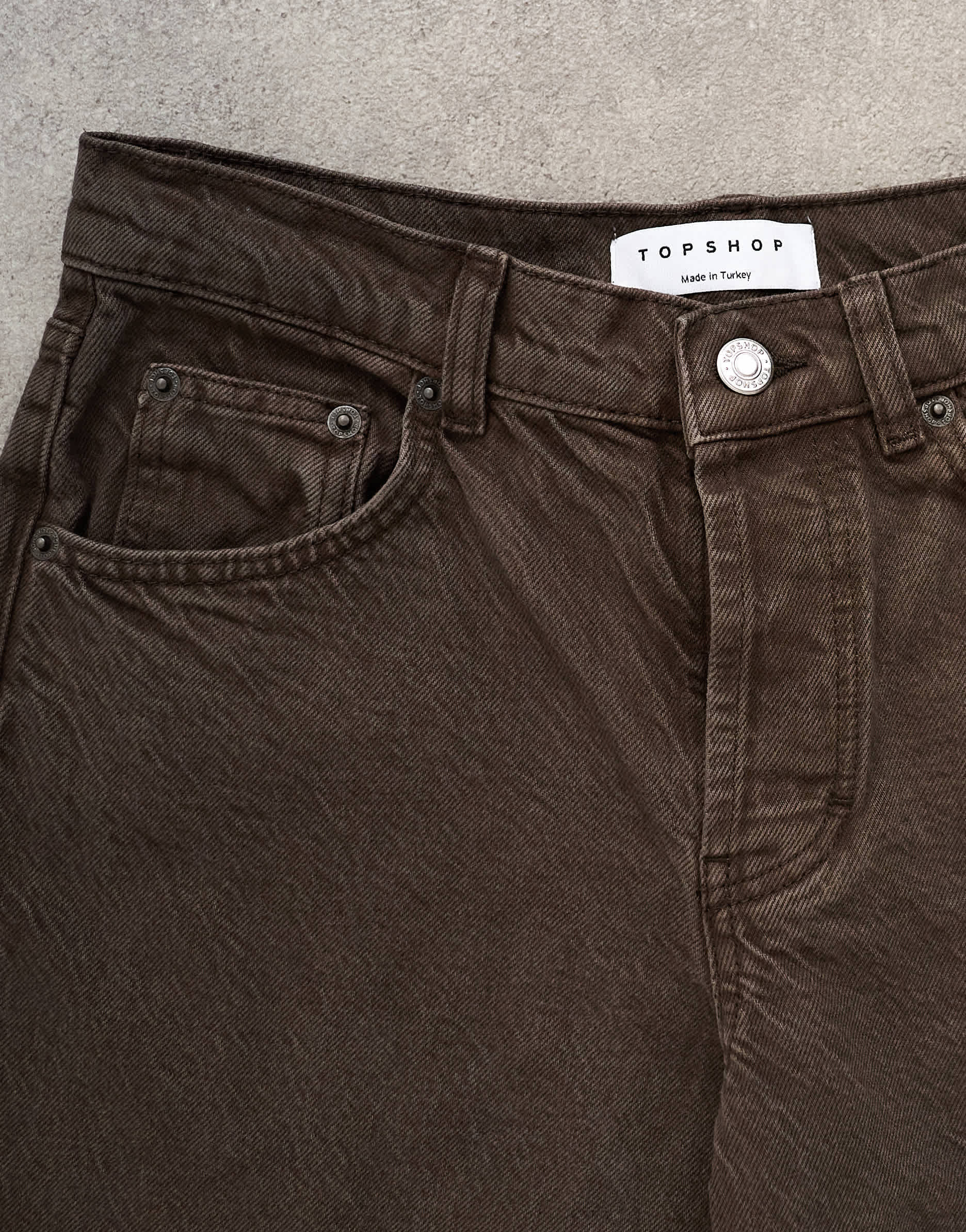 Topshop Ember low rise straight leg jean in chocolate