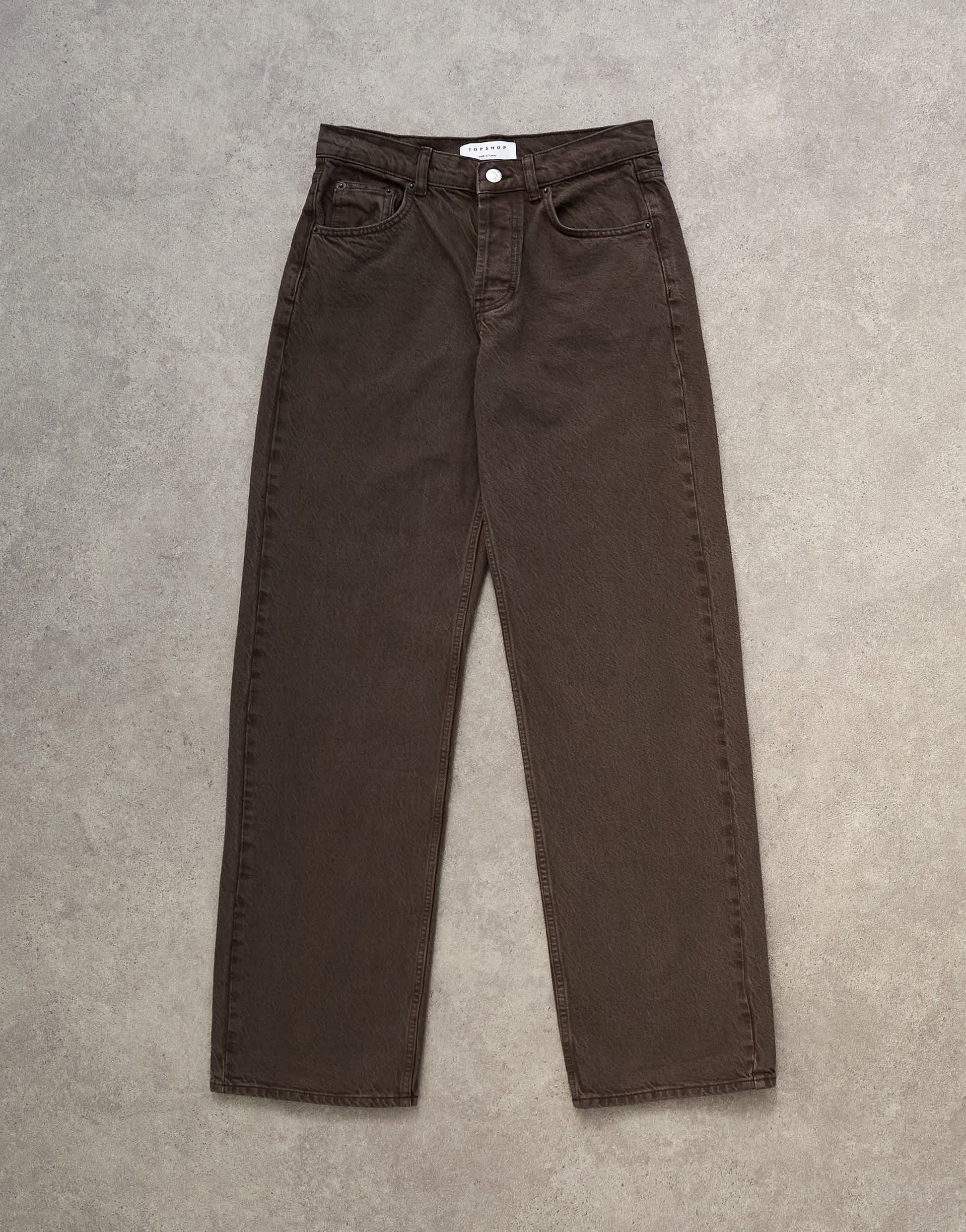 Topshop Ember low rise straight leg jean in chocolate