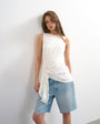 Topshop drape side detail tank top in white