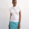 Topshop shoulder pad t-shirt in white