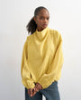 Topshop seam detail cuffed long sleeve top in yellow