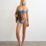 Topshop Ibiza thong bikini bottom in blue and white zebra