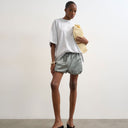 Short bouffant en satin sauge Topshop