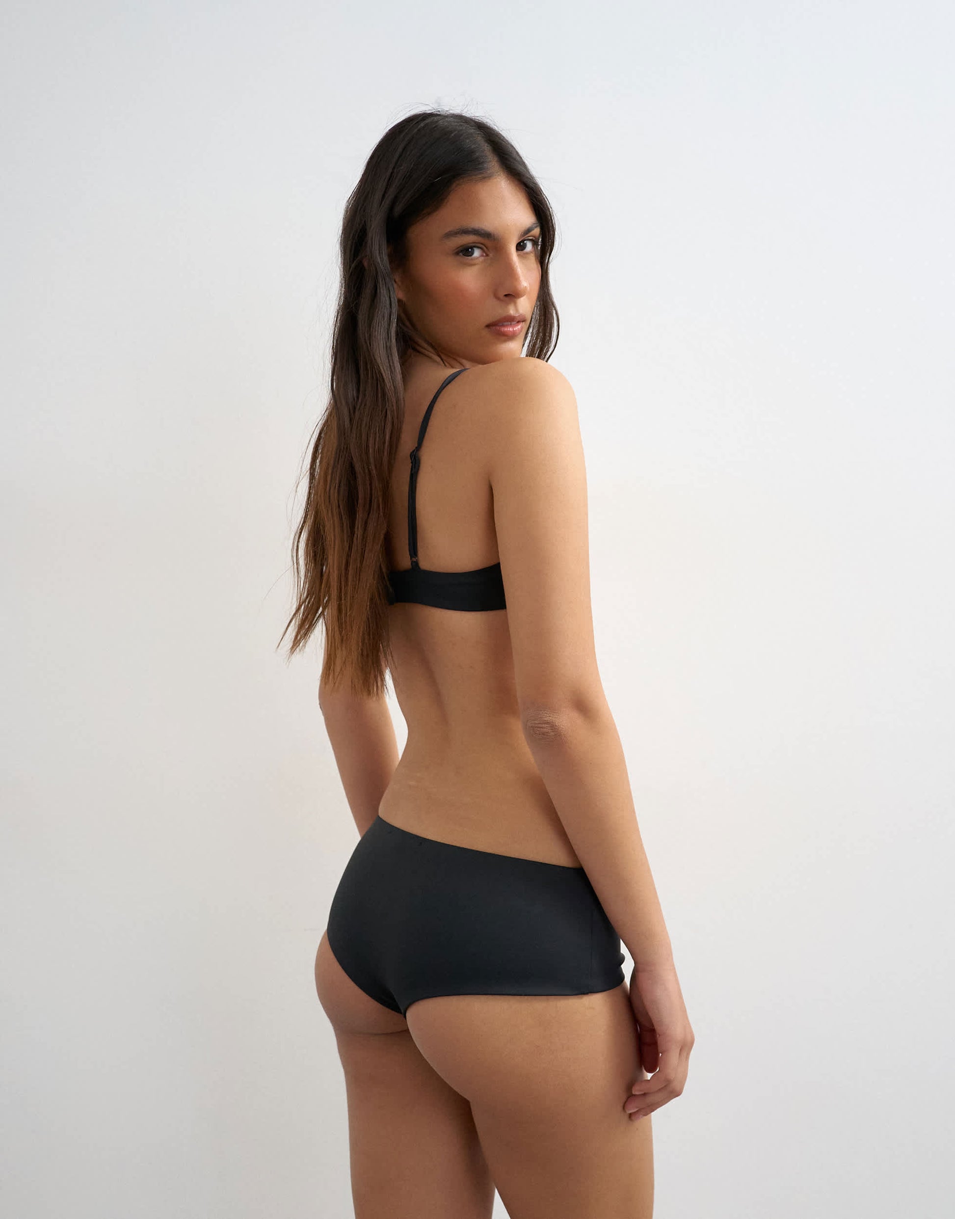 Topshop Italy booty short bikini bottom in black