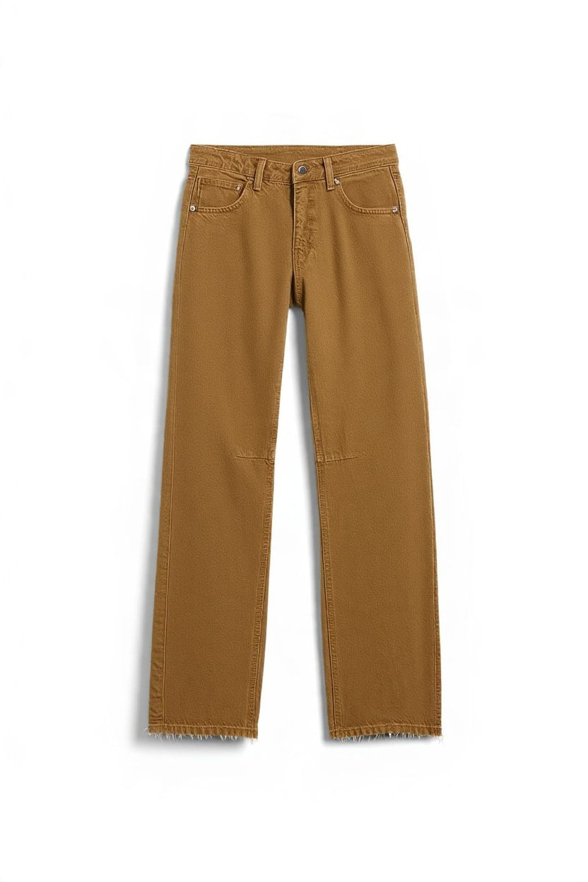 Topshop Barrel mid rise jean in cumin