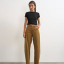 Topshop Barrel mid rise jean in cumin