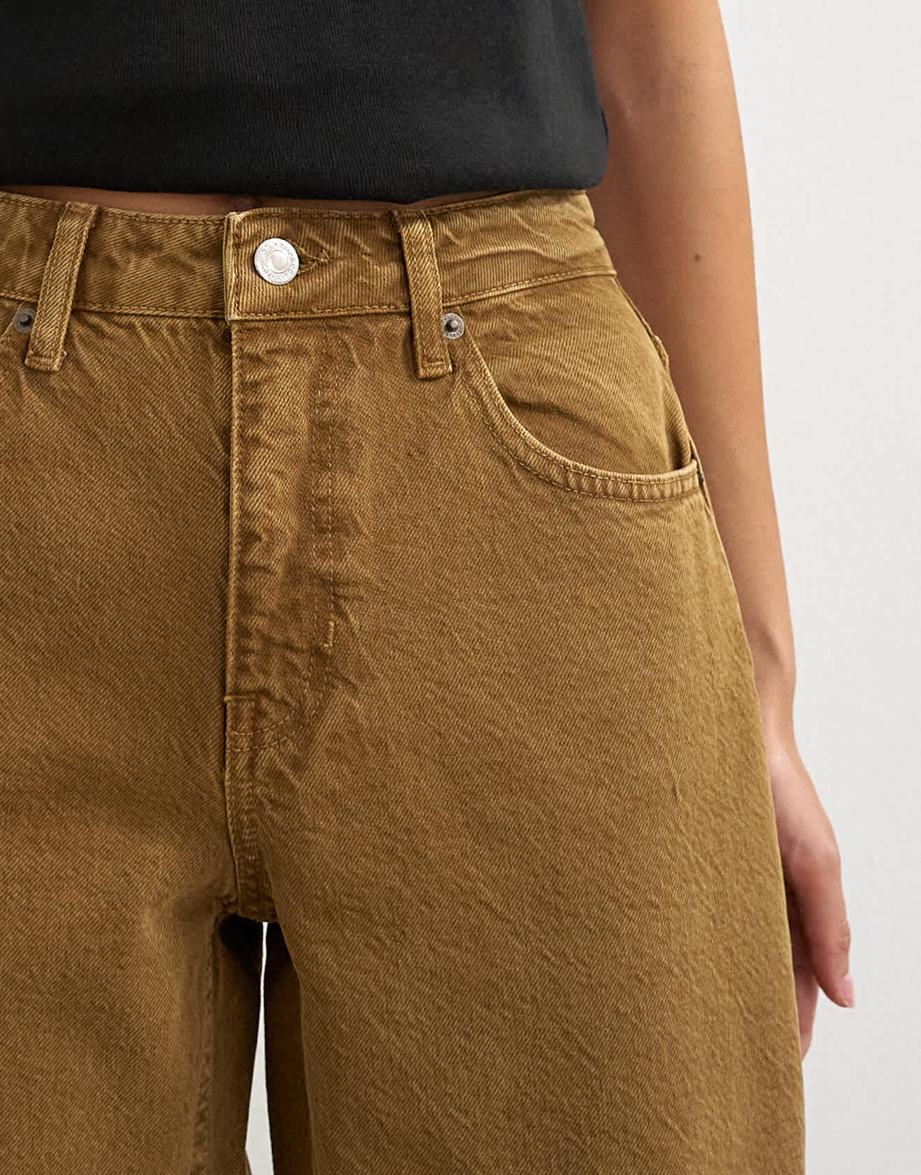 Topshop Barrel mid rise jean in cumin