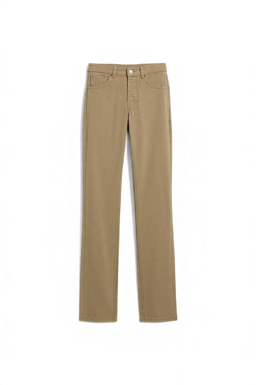 Topshop Ember low rise relaxed straight jean in sand