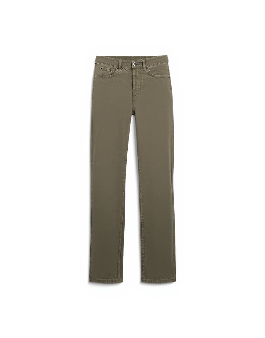 Topshop Ember low rise straight jean in khaki