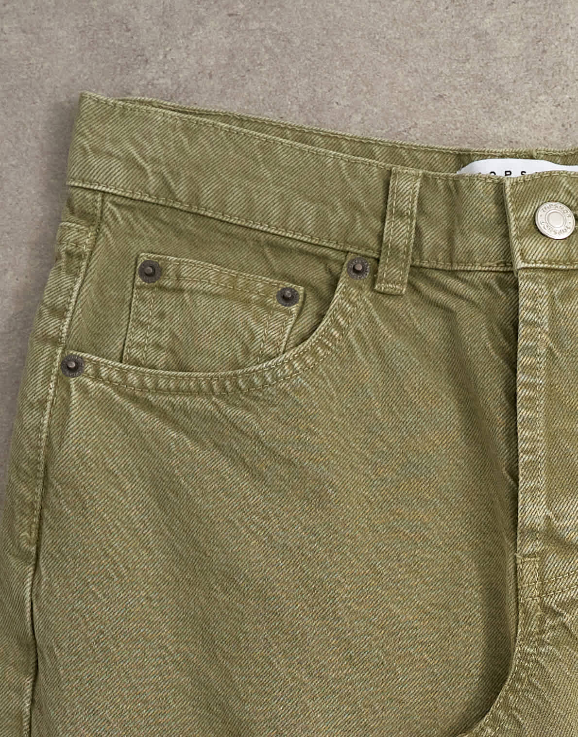 Topshop Ember low rise straight jean in khaki