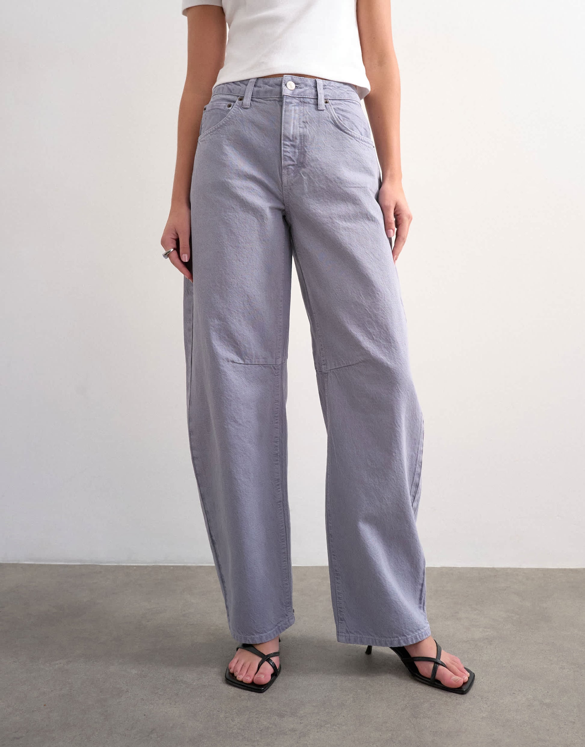 Topshop Barrel high rise jean in lilac