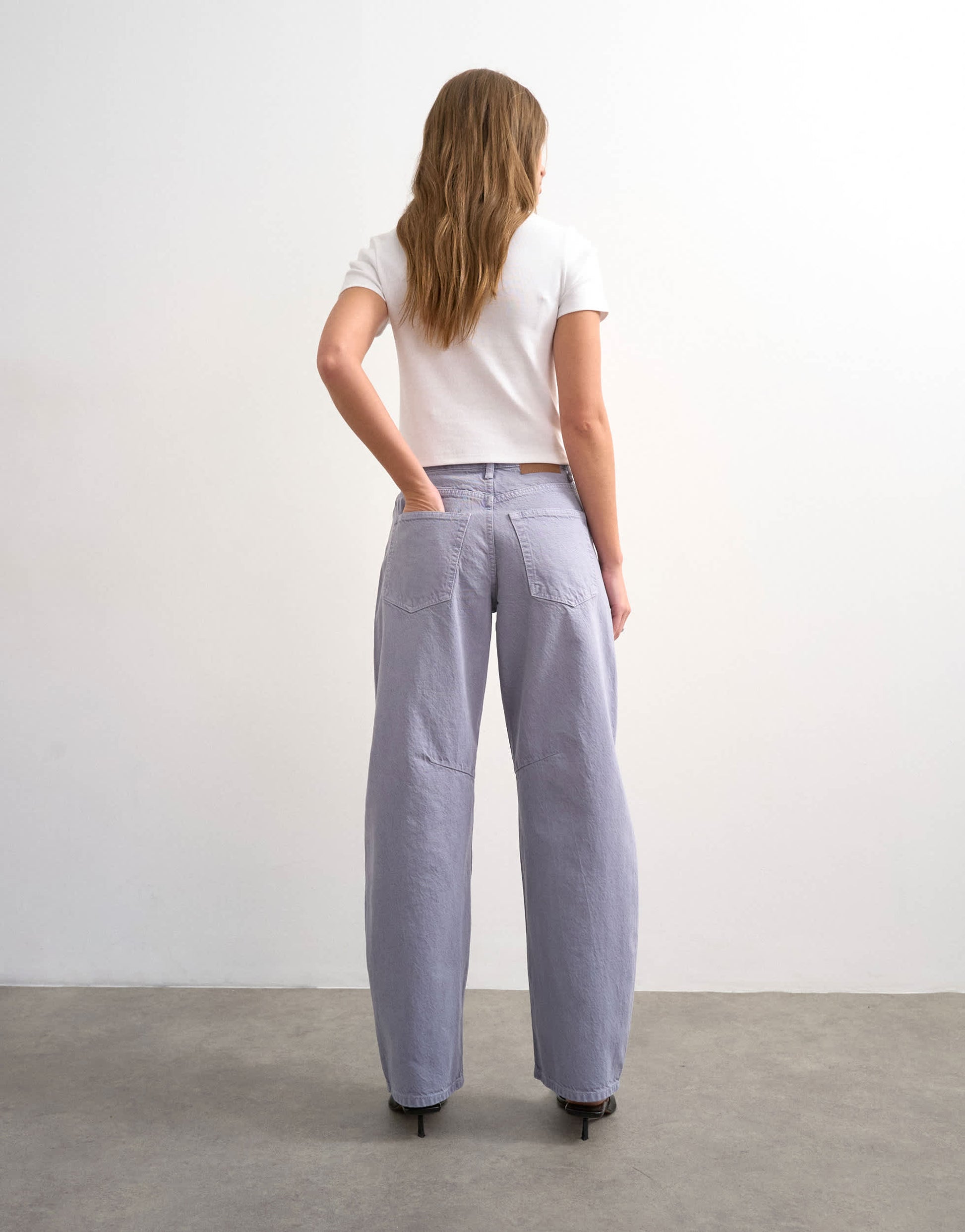 Topshop Barrel high rise jean in lilac