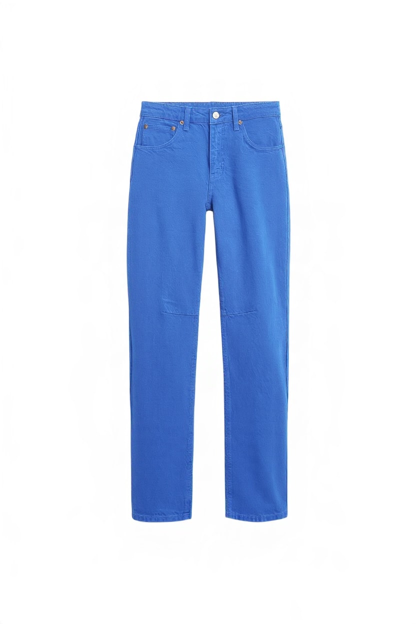 Topshop Barrel mid rise jean in strong blue