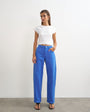 Topshop Barrel mid rise jean in strong blue