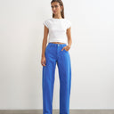Topshop Barrel mid rise jean in strong blue
