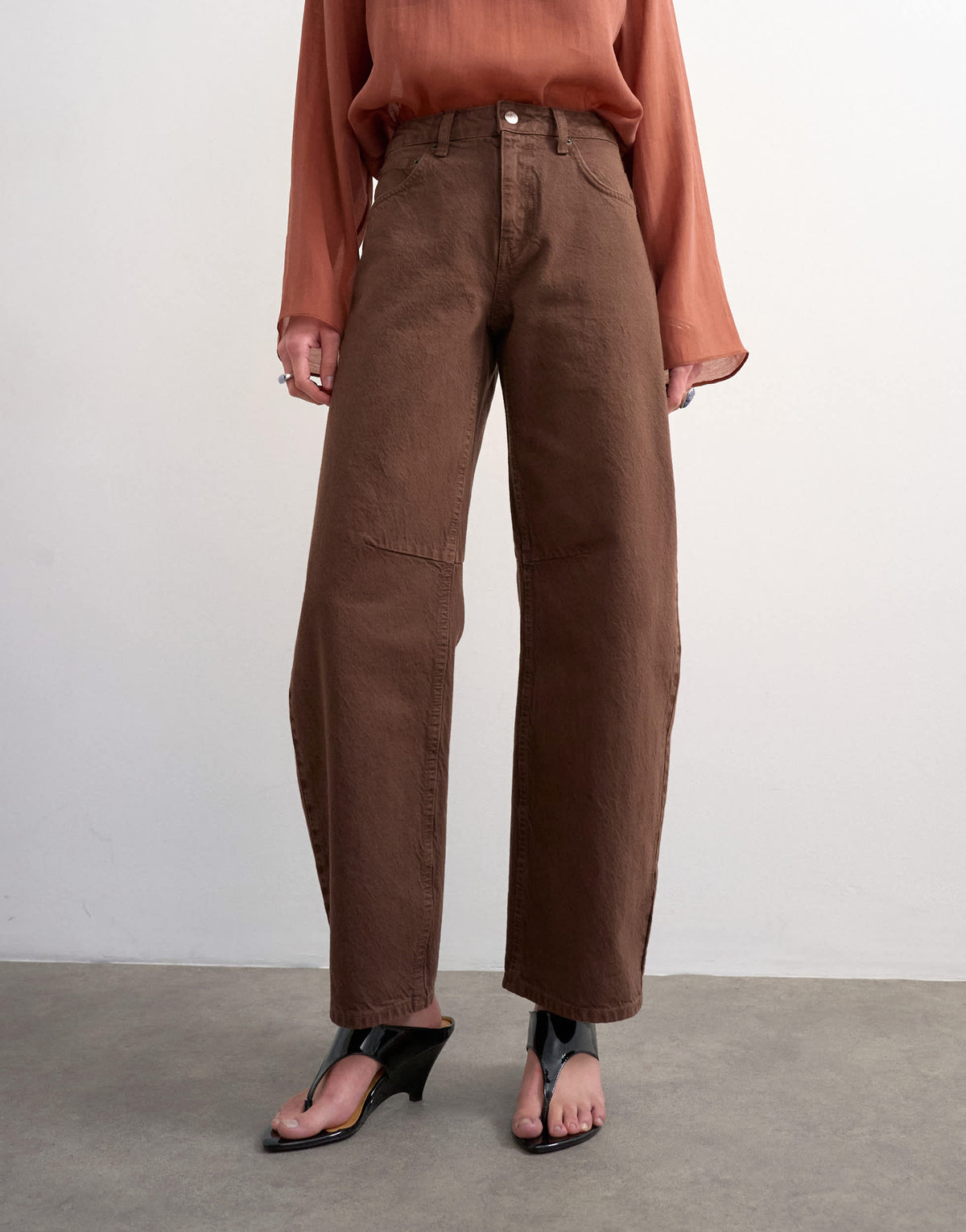 Topshop high rise jean in chocolate