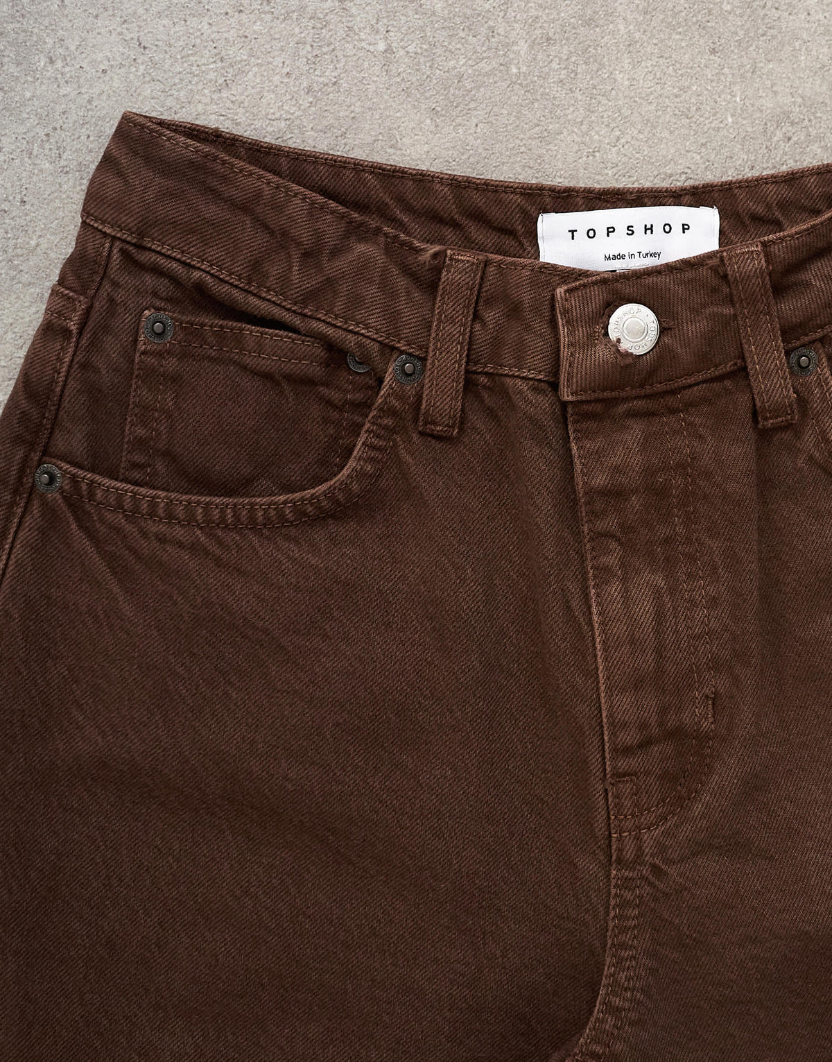 Topshop high rise jean in chocolate