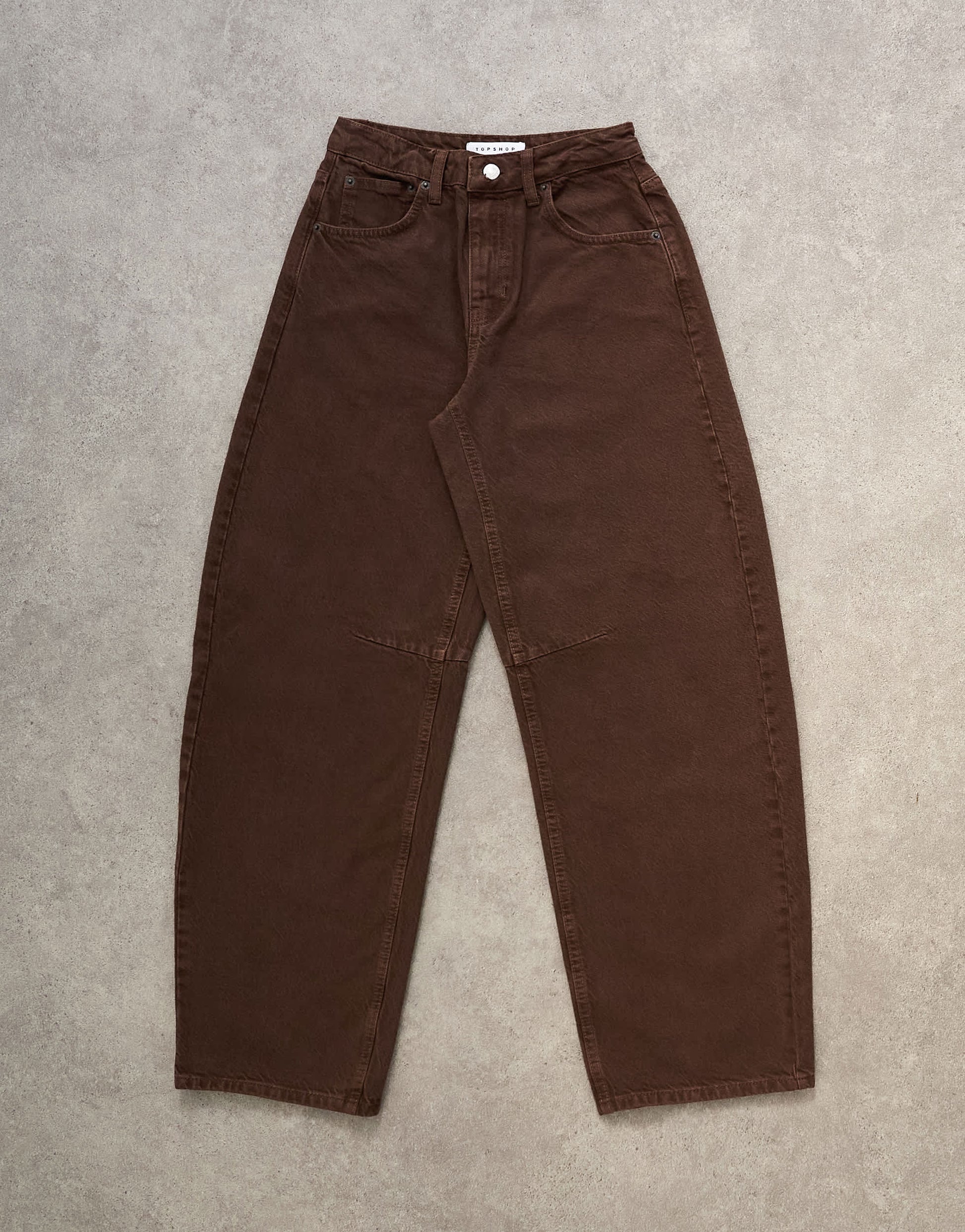 Topshop Barrel high rise jean in chocolate