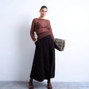 Topshop full circle maxi skirt in chocolate cord