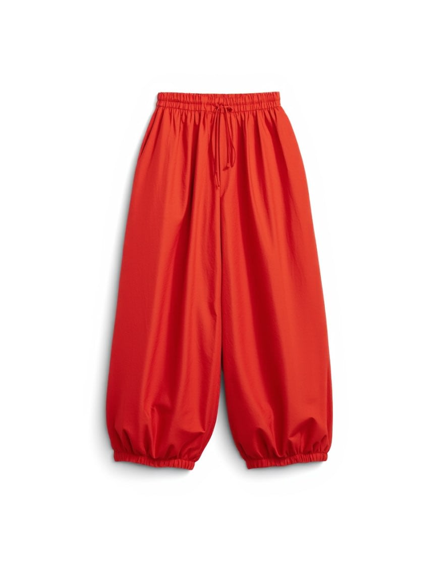 Topshop oversized cuff balloon trouser in red