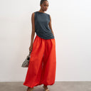 Topshop oversized cuff balloon trouser in red