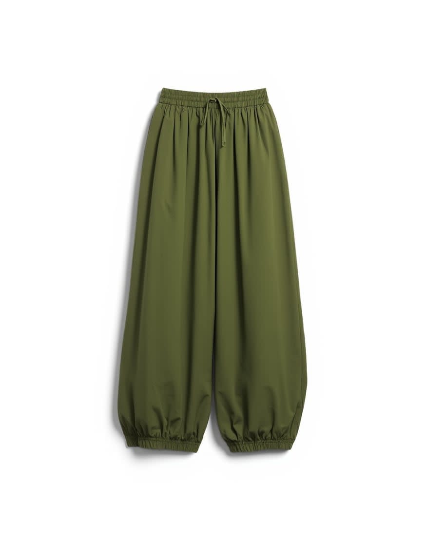 Topshop oversized cuff balloon trouser in khaki