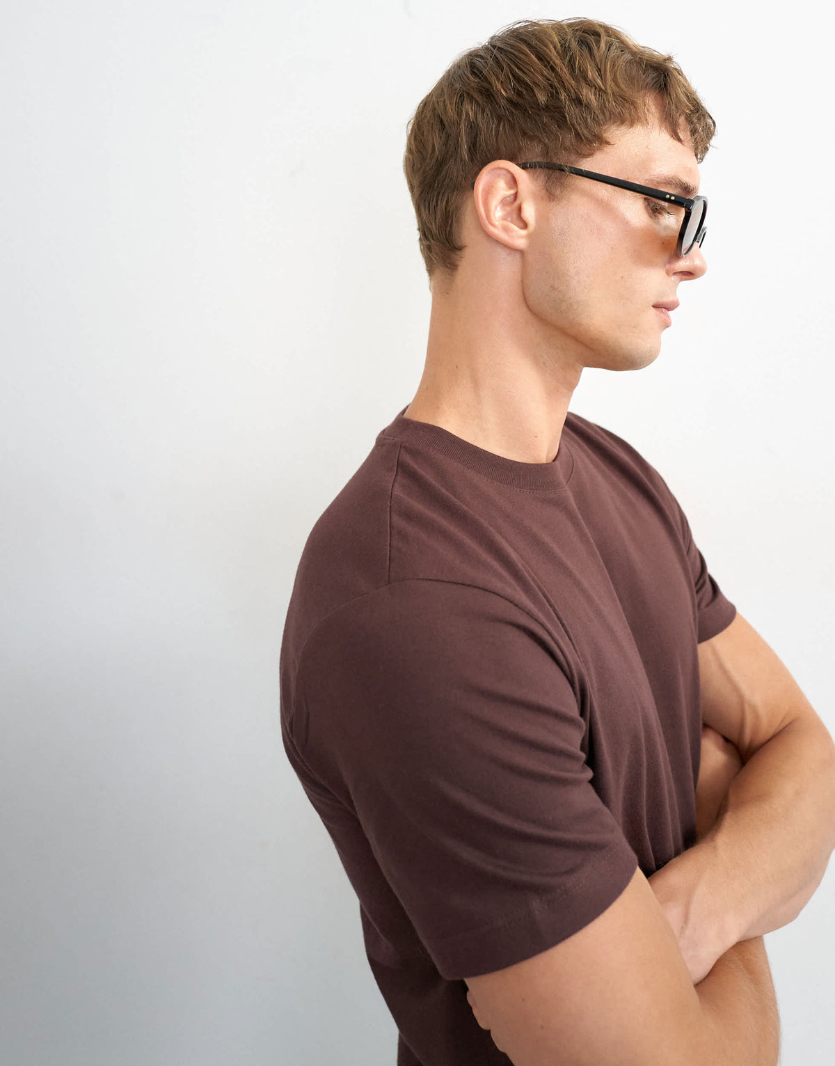 Topman classic fit t-shirt in chocolate