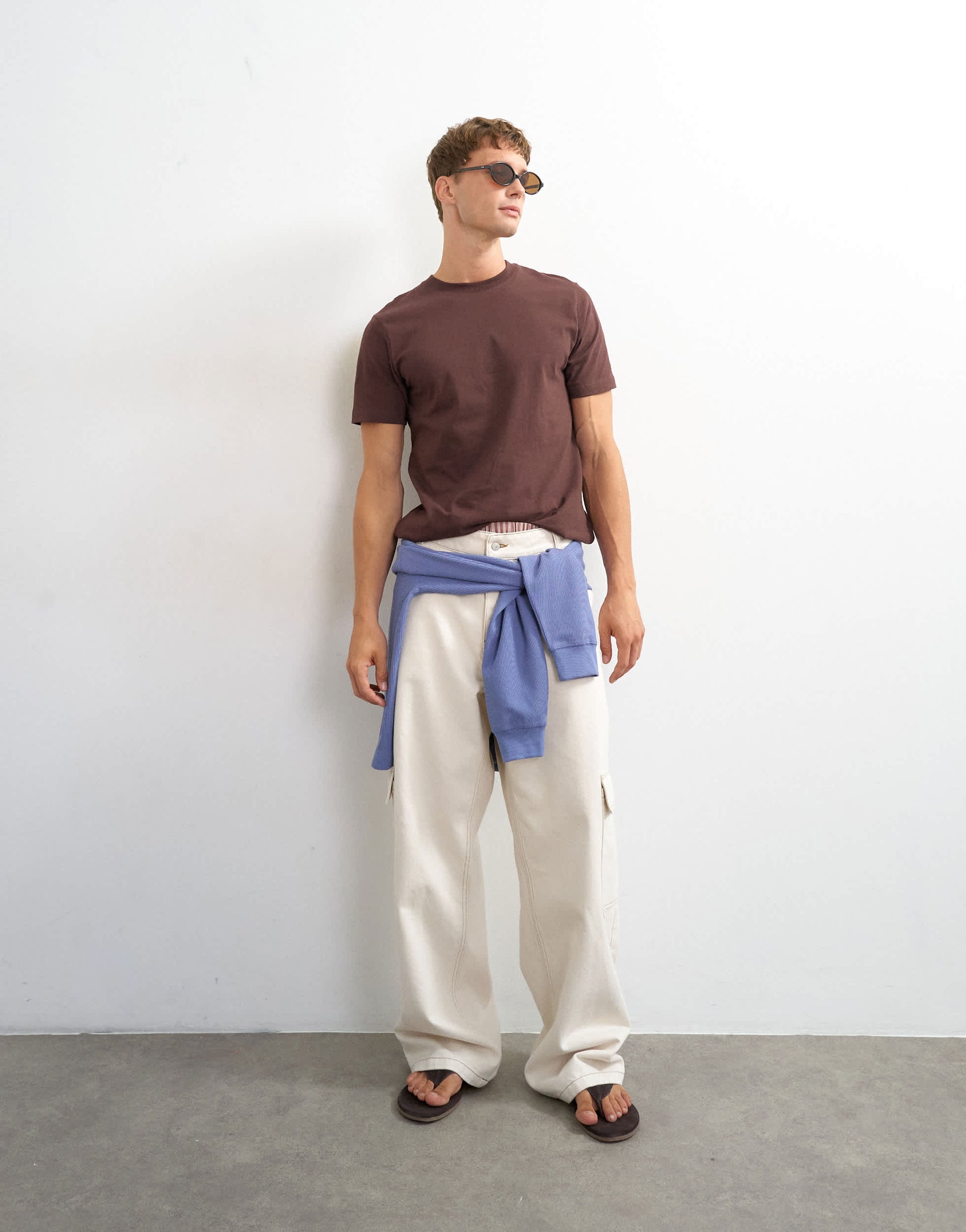 Topman classic fit t-shirt in chocolate