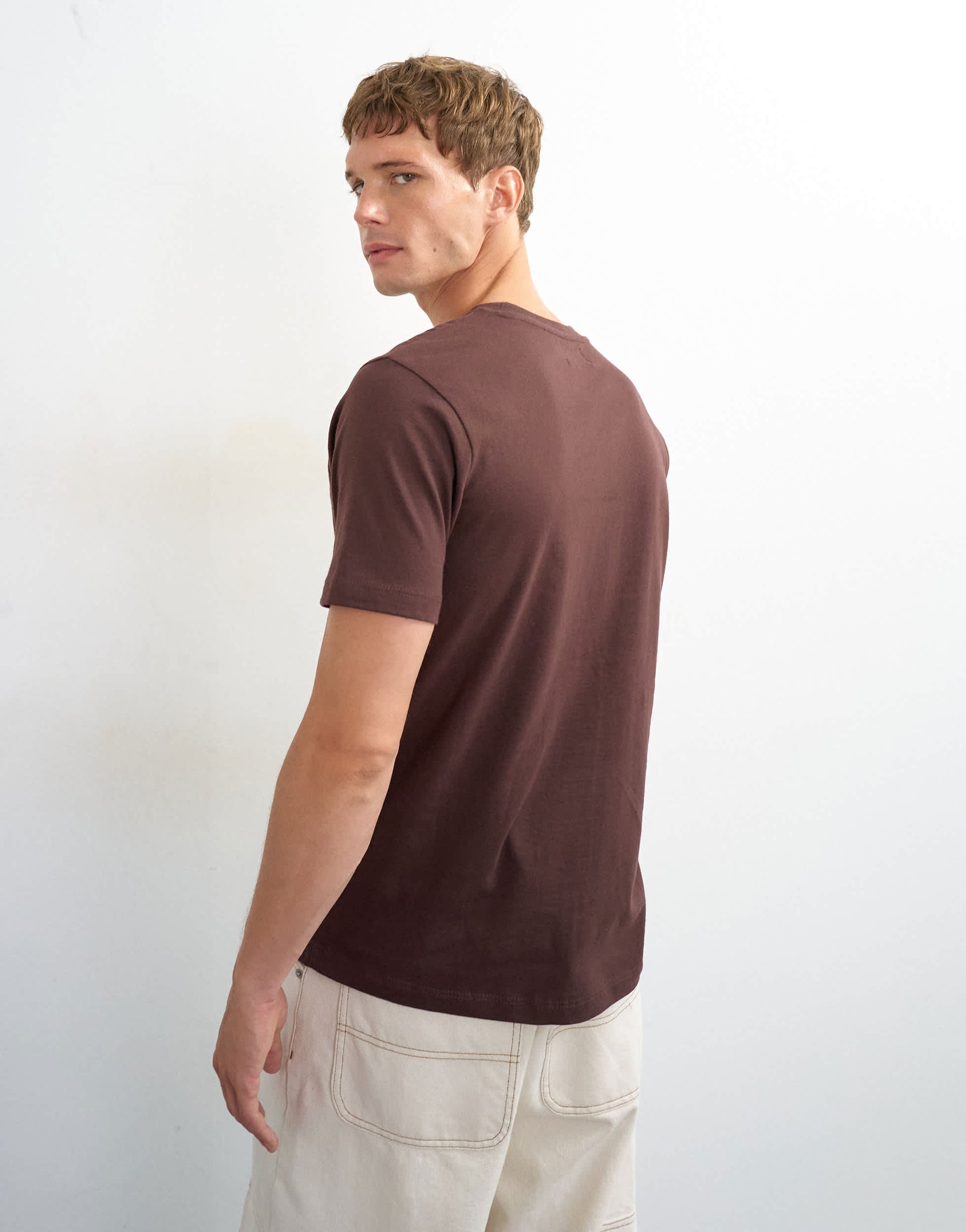 Topman classic fit t-shirt in chocolate