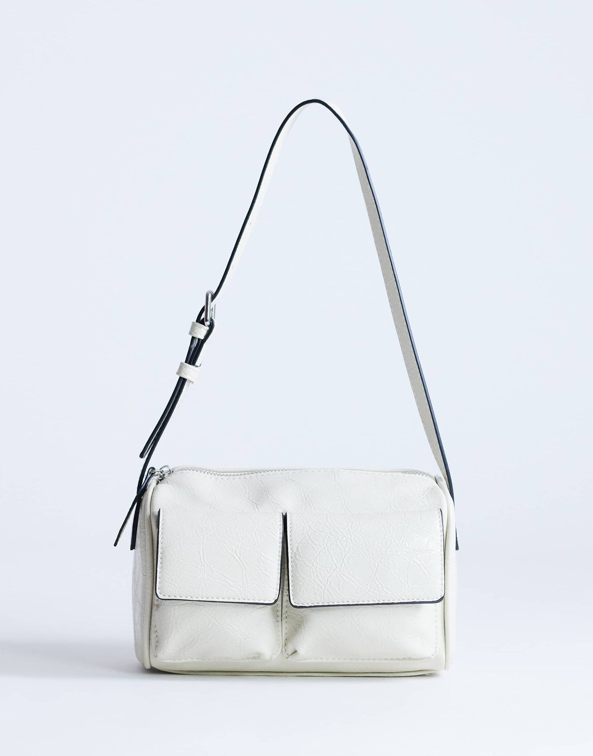 Topshop Safia front pocket shoulder bag in off white