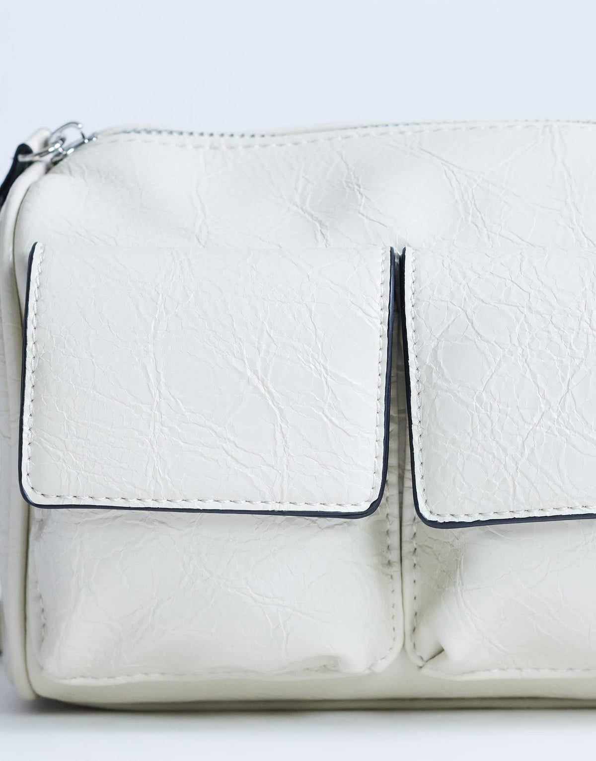 Topshop Safia front pocket shoulder bag in off white