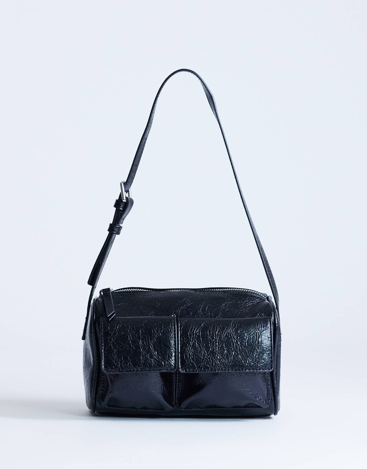 Topshop Safia front pocket shoulder bag in black