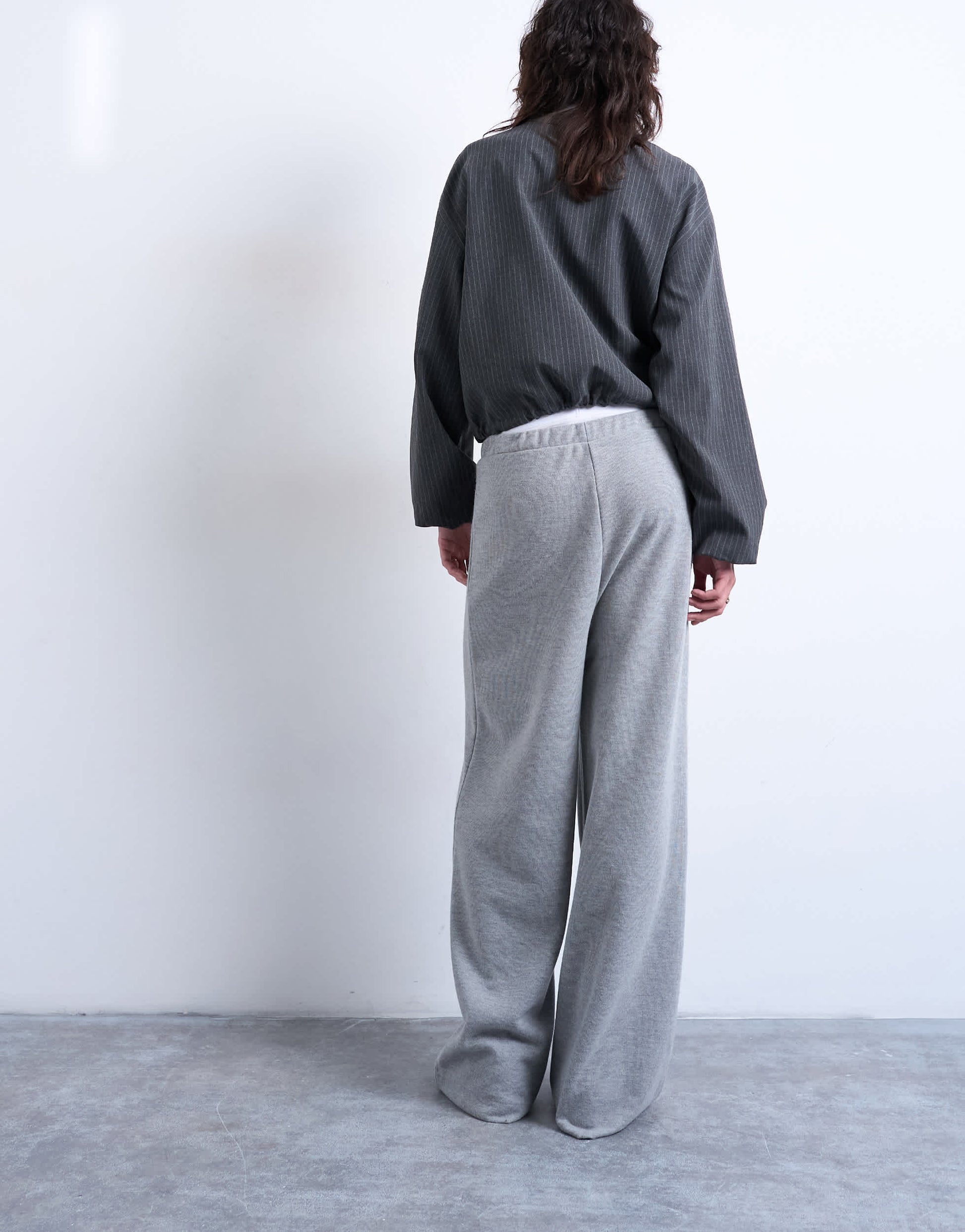 Topshop soft touch brushed pintuck trousers in grey