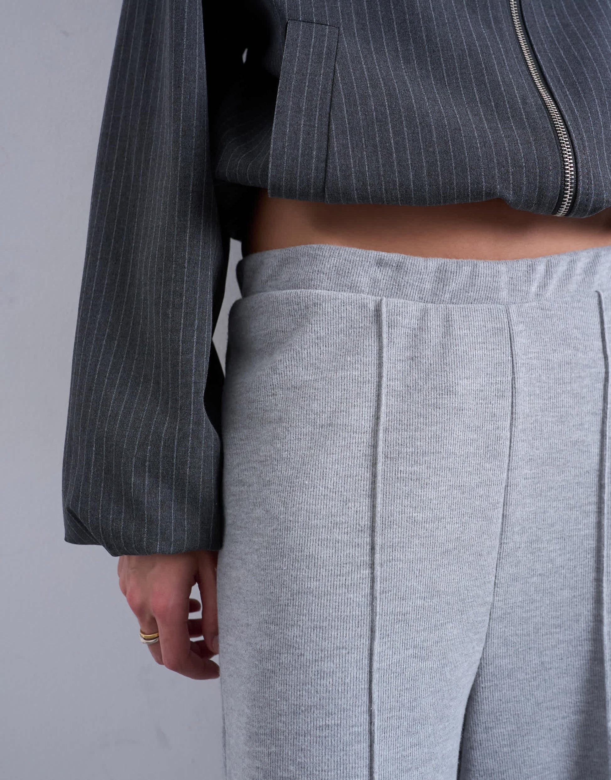 Topshop soft touch brushed pintuck trousers in grey