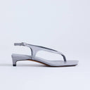 Topshop Sunshine toe thong mid heel sandal in grey