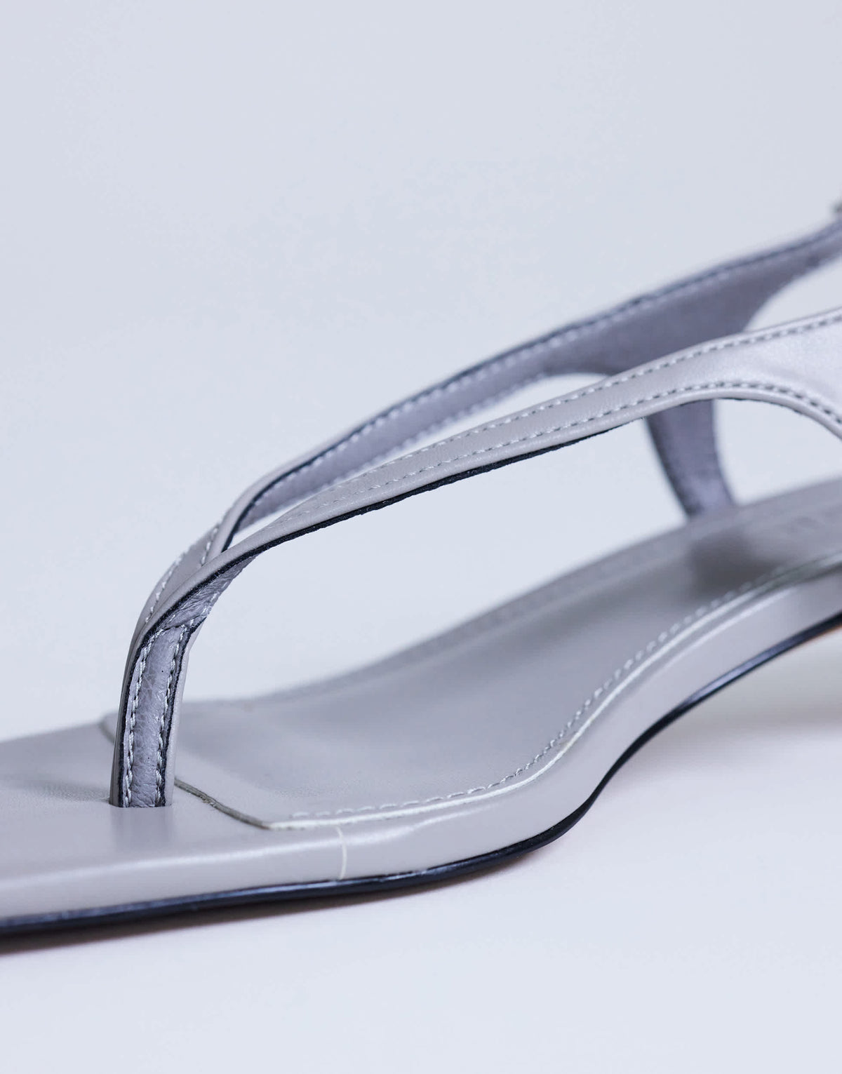 Topshop Sunshine toe thong mid heel sandal in grey