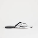 Topshop Sisi toe thong flat sandal in silver