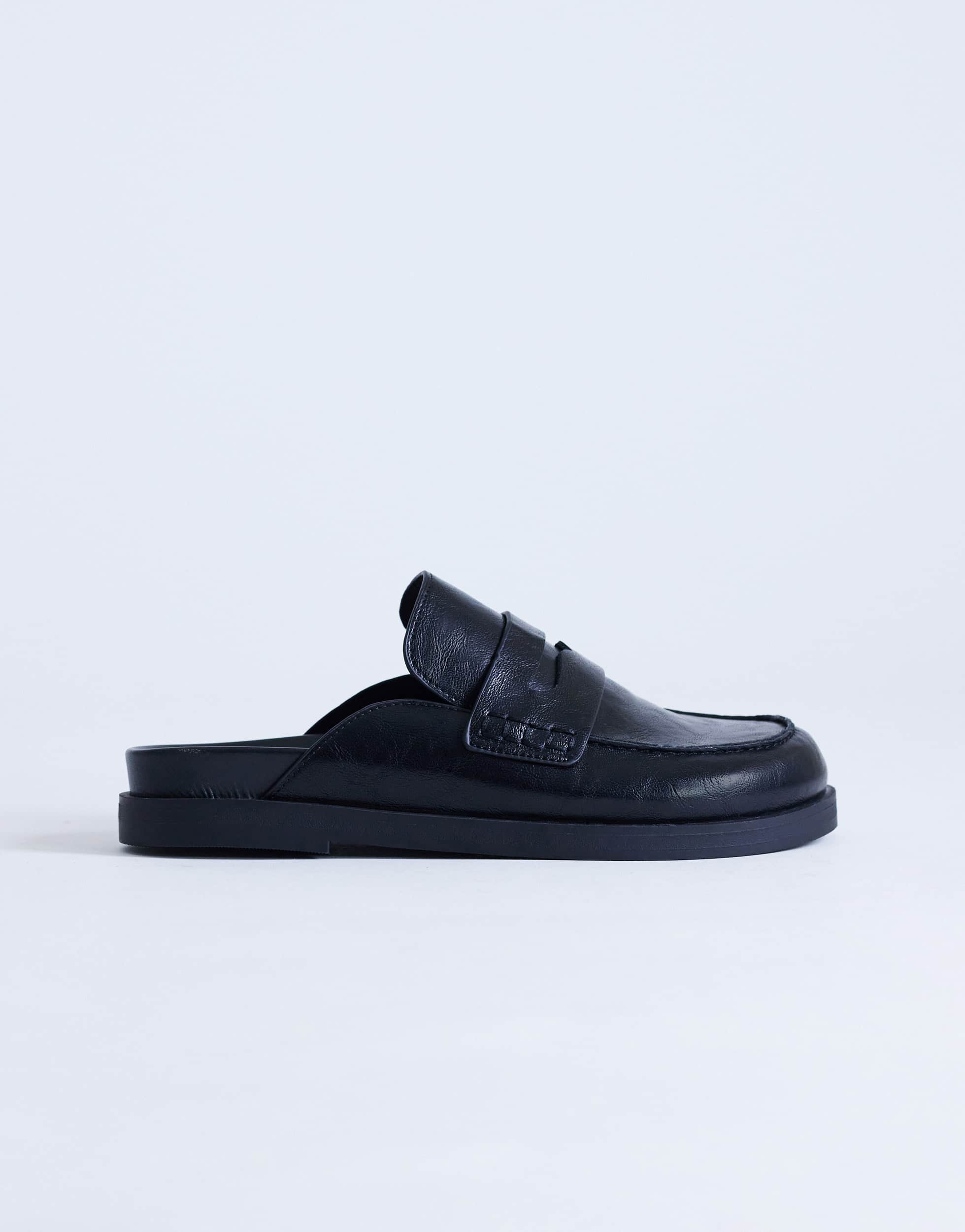Topshop Addie Loafer-Pantolette in Schwarz