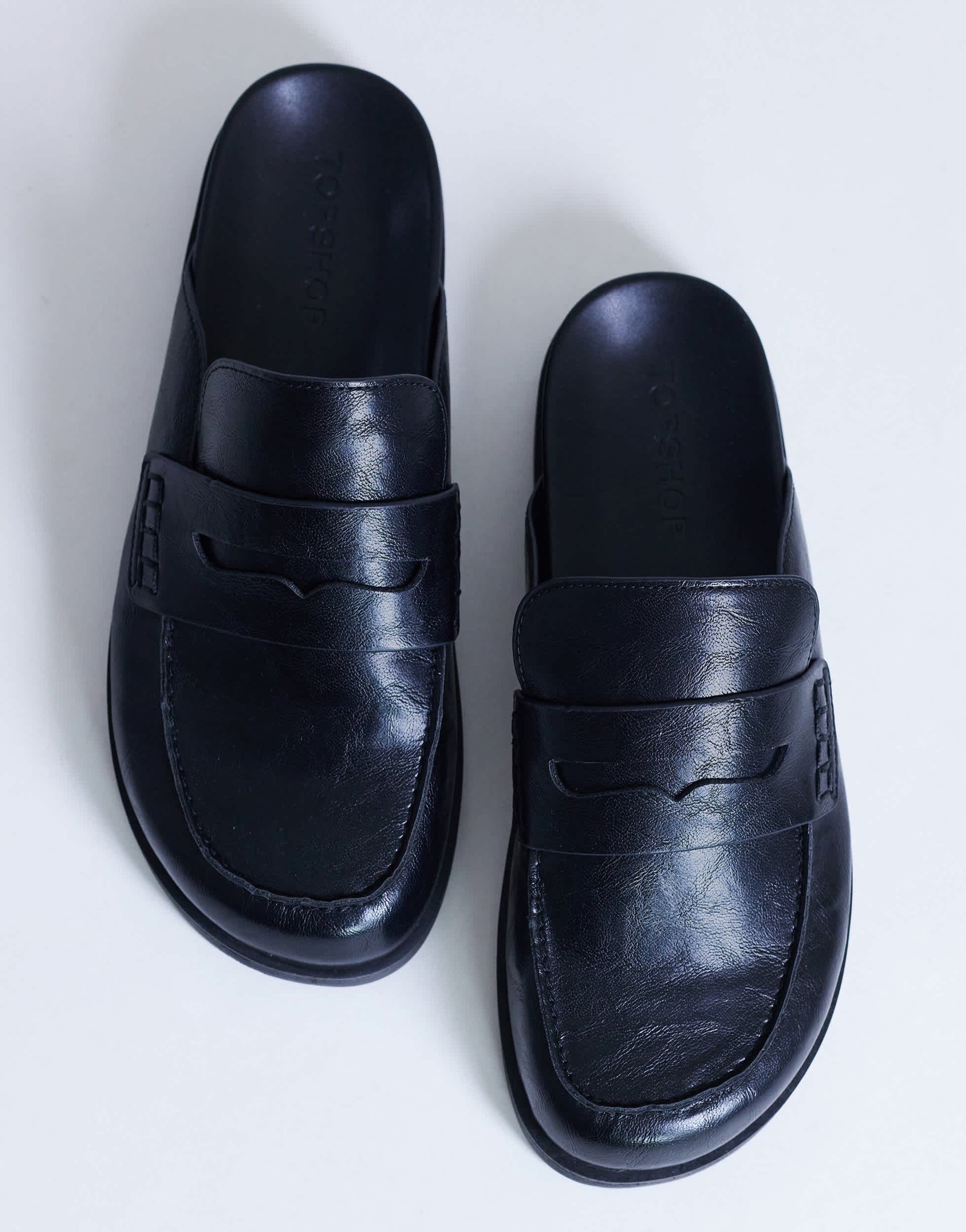 Topshop Addie loafer mule in black