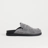 Topshop Addie real suede mule loafer in grey