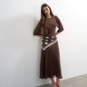 Robe longue Topshop en mousseline marron chocolat, taille cintrée, t-shirt à ourlet arrondi