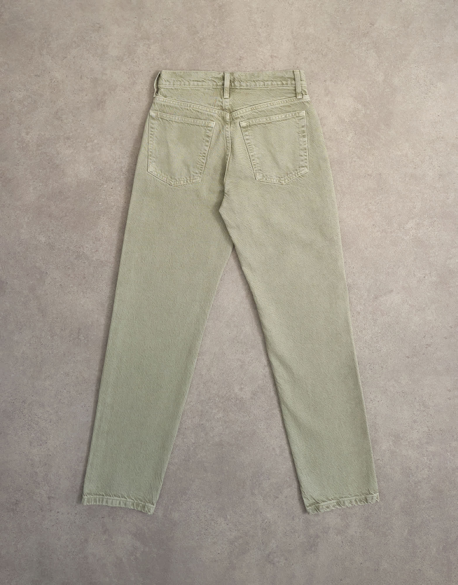 Topshop Runway mid rise straight jean in washed khaki